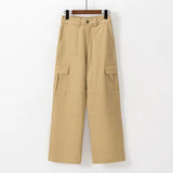 Women Sweatpants Spring and Autumn Retro Multi-Pocket Cargo Pants Loose Casual Trousers