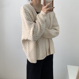 Women Cardigan Sweater Hollow-out Knitted Cardigan Coat Vintage Top for Women 8t3083
