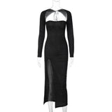 Women Dresses Autumn Sexy Hollow Backless Long Sleeve Dress