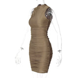 Women Dresses Spring Sexy round Neck Sleeveless Slim Fit Dress