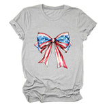 Bow, Summer Short Sleeve Women's Fashion T-Shirt