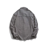 Unisex Shirts Autumn Vertical Striped Casual Shirt