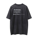 Men Vintage T-Shirt Printed Short-Sleeved T-shirt Men's Distressed round Neck Summer