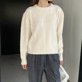 Women Winter Knitted Sweater Hollow Hole round Neck Sweater Autumn Loose-Fitting Long Sleeve Sweater Ht09