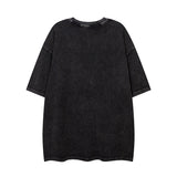 Men T Shirt Alphabet Graffiti Print Distressed Short Sleeve T-shirt