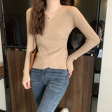 Women Knitwear Autumn and Winter V-neck Top