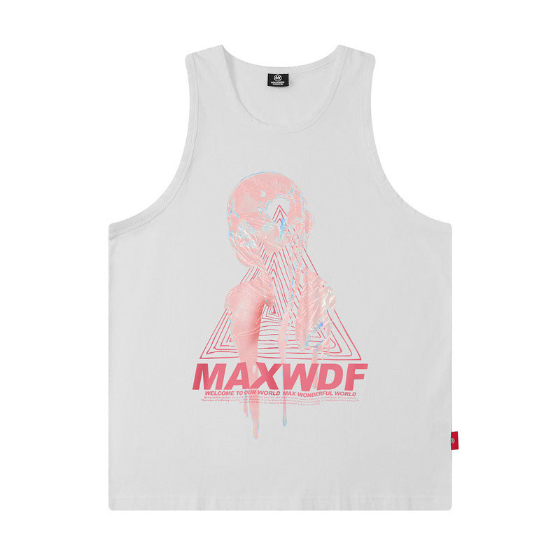 Men Vest Retro Sleeveless T-shirt