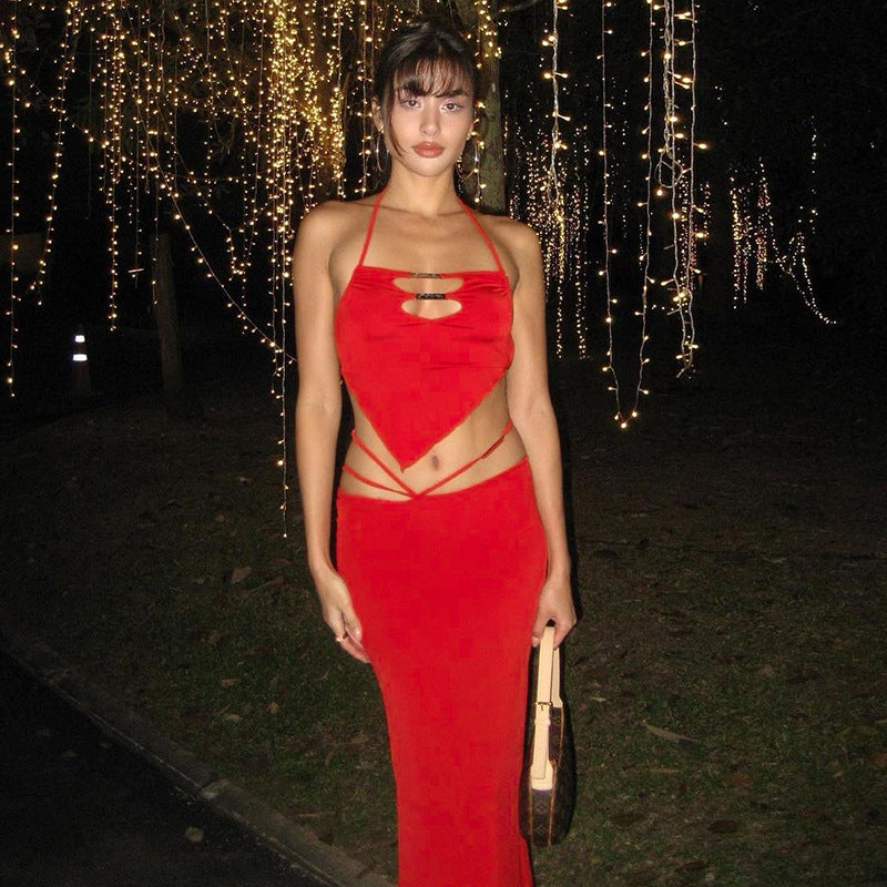 Women Co-Ord Set Suspender Dress Suit
