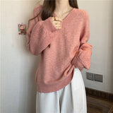 Women Knitted Pullover Autumn and Winter Loose Knitwear Top