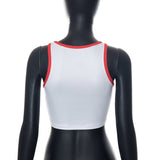 Women T-shirt Summer round Neck Pullover Sleeveless Portrait Top Vest