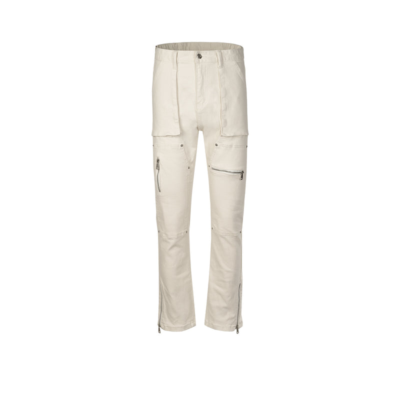 MIJKO Men's Vintage Pants MIJKO Slim-fit Pants Men's and Women's Wide-footed Pants Foot Jeans