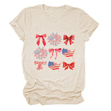 Summer T-shirt print picture bow fashion short sleeve