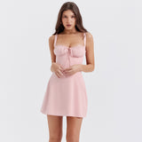 Women Dresses Sexy Lacing Slim Fit Skirt Sling Dress (Bla0420)