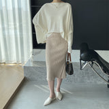 Women Knitted Skirt Autumn Knitted Skirt Hip Skirt