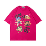 Men T Shirt Cartoon Graffiti Couple Short Sleeve T-shirt Retro