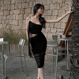 Women Dresses Summer Slim-Fit Suspender Skirt Waist-Baring Dress