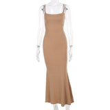Women Dresses Autumn and Winter Rhinestone Dress Simple Suspender Skirt (Csm202403)