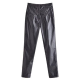 Women Sweatpants PU Leather Pants Vintage Harem Pants Casual Trousers