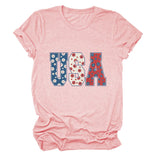 T-shirt usa flower print personalized short-sleeved top