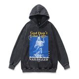 Men Hoodie Vintage Hiphop Washed Distressed Coat