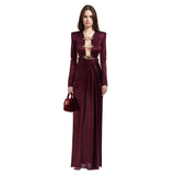 Women Dresses Sexy Deep V-neck Hollow Backless Dress Dress (Zns0409)