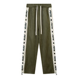 Men Sweatpants Casual Pants Stitching Printing Letters Straight-Leg Trousers