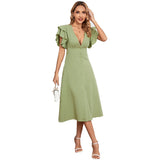 Women Dress Spring/Summer V-neck Sexy Backless Long Dress