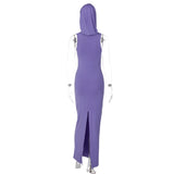 Women Dresses Summer Back Slit Sleeveless Dress