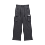 Men Sweatpants Multi-Pocket Workwear Casual Pants Men's Spring and Summer Straight Wide-Leg Pants Trousers