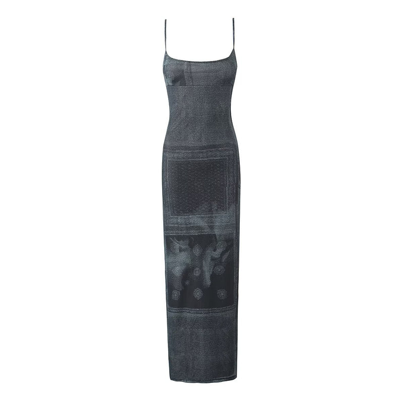 Women Dresses Summer Sling Dress Backless Slim Fit Sexy Dress (Xds0414)