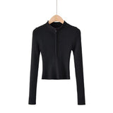Women Sweater Knitwear Autumn and Winter Zipper Stand Collar Sweater