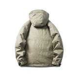 Unisex Winter Cotton Coat Decorative Hooded down Jacket Vintage Outdoor Waterproof down Jacket