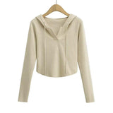 Women Sweater Knit Wear Hooded Sweater Women's Spring and Autumn Bottoming Shirt Sweater