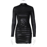 Women Dresses Winter Slim Fit round Neck Long Sleeves Dress