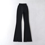 Women Sweatpants Spring Bell-Bottom Pants Solid Color Trousers