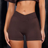 Women Yoga Sports Shorts Fitness Threaded Tight Shorts