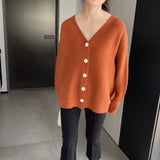 Women Cardigan Sweater V-neck Long Sleeve Cardigan 8t3122
