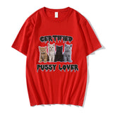 Funny CerTified Pussy Lover Meme Cat T Shirt Men Women Fashion