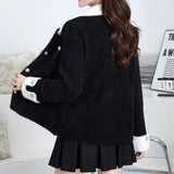 Women Knitwear Spring and Autumn Lapel Knitted Cardigan