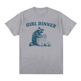 Girl Dinner Funny Cute Raccoon Graphics Tee Shirt for Men