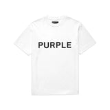 Purple Brand T Shirts Casual Short Sleeve Loose round Neck Letter White T-shirt