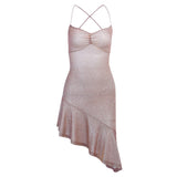 Women Dresses Knitted Sexy Backless Sleeveless Sling Dress Skirt