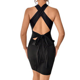 Women Dress Autumn Winter Sexy Backless Sheath Dress