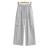 Women Sweatpants Fall Loose Wide Leg Straight Casual Pants