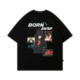 Men T Shirt Summer round Neck Printed Couple Short Sleeve T-shirt Men and Women Couple