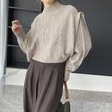Women Winter Knitted Sweater Autumn and Winter Knitting Top Loose Casual Sweater Coat 8t8265