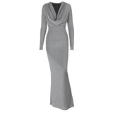 Women Dresses Sexy Hollow Long-Sleeved Dress