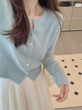 Women Knitted Cardigan Autumn and Winter Leisure round Neck Sweater