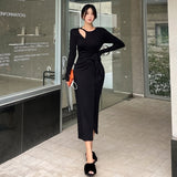 Women Dresses Beige Openwork Dress Long Skirt Bow Hip Skirt
