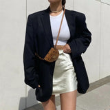 Women's Suits Autumn Loose One Button Suit Coat Women's Mid-Length Suit Top